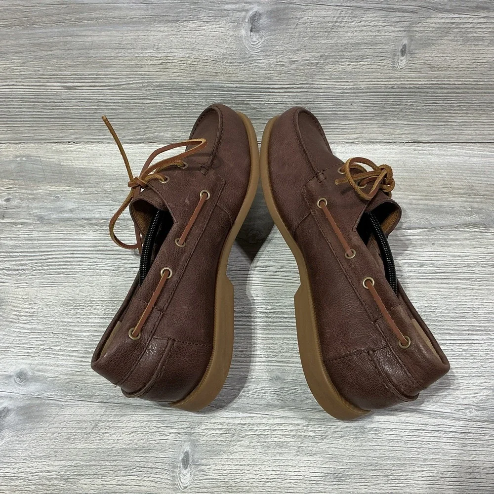 Fossil Men's Authentic Original Brown Leather Casual Boat Dock Shoes Size 13 M